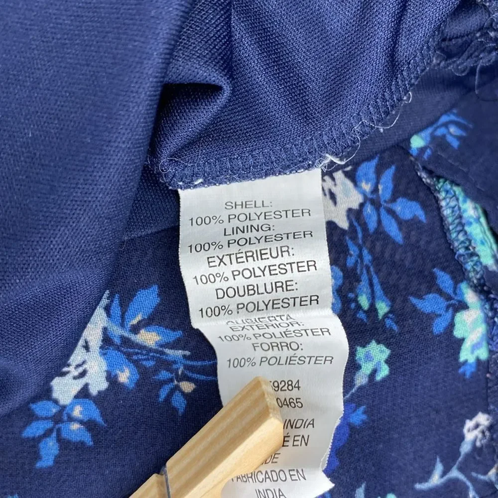 5/$25 Children’s Place Blue Floral Sheer Bell Flare Sleeves Tiered Overlay Lined